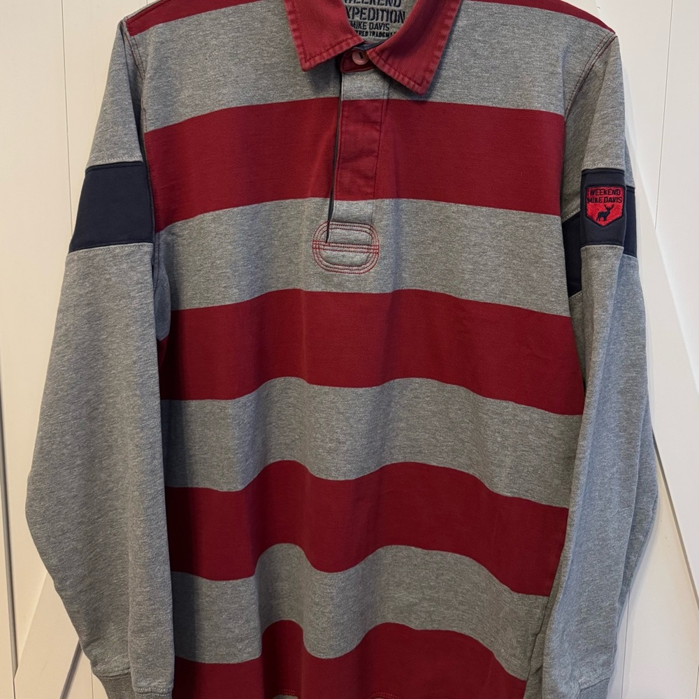 Red and Gray Men's Casual Shirt